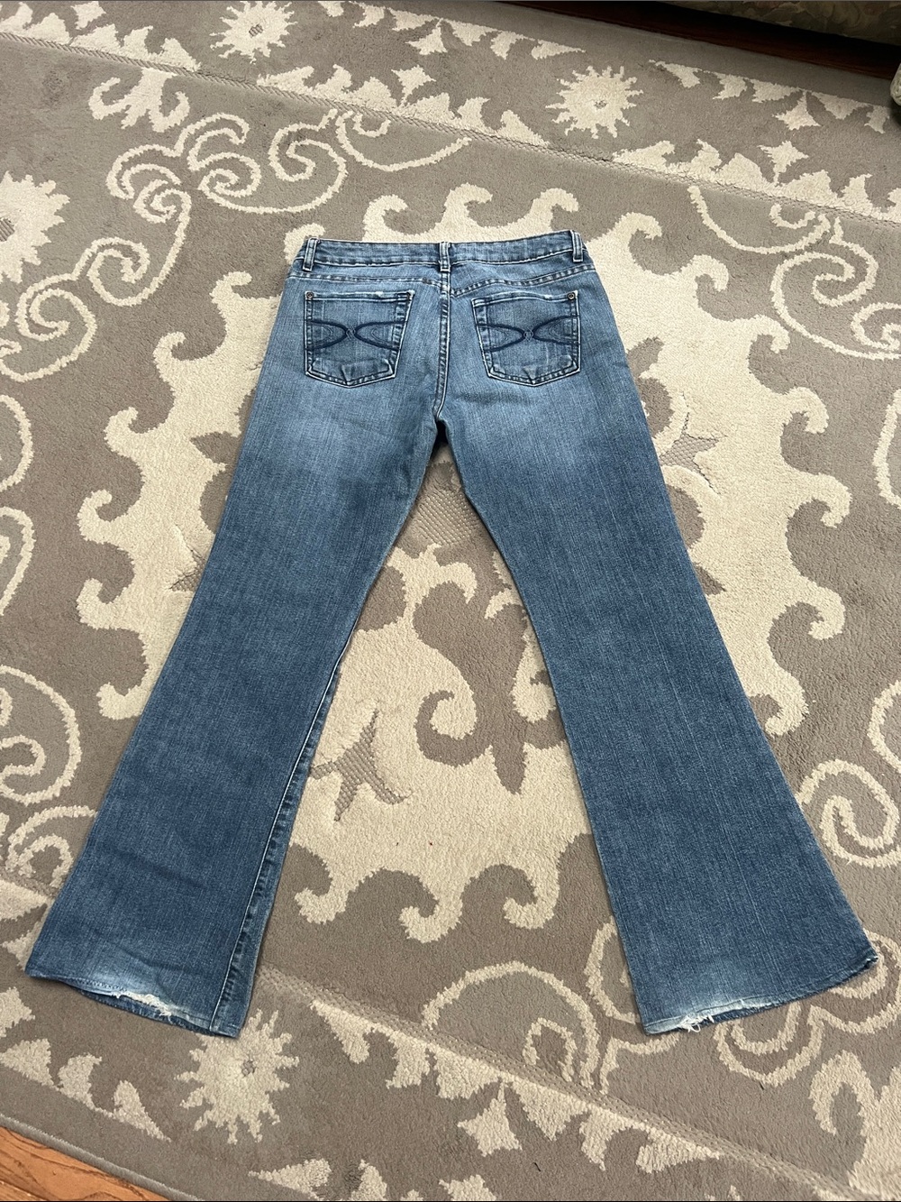 Lux Washed Blue Flare Wide-Leg Jeans - Picture 5 of 9